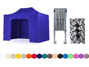 Nůžkový párty stan 2x4 m TENTino BIG HEXAGON EXTREME Barva opláštění: 8A - MODRÁ