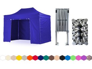 Nůžkový párty stan 2x4 m TENTino BIG HEXAGON EXTREME Barva opláštění: 8A - MODRÁ