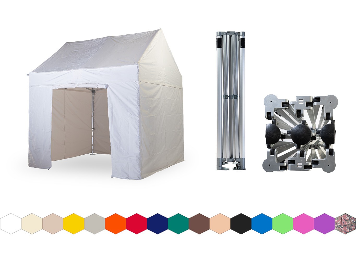 Nůžkový párty stan 4x4 m TENTino GABLED EXTREME Barva opláštění: 9A - ZELENÁ