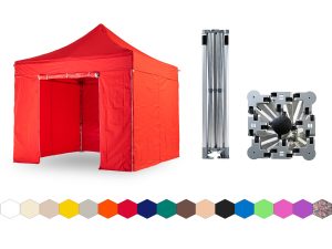 Nůžkový párty stan 4x4 m TENTino BIG HEXAGON EXTREME Barva opláštění: 7A - ČERVENÁ