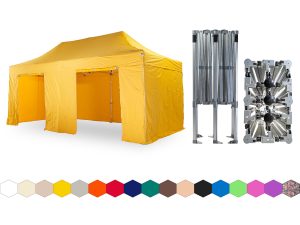 Nůžkový párty stan 4x6 m /6 noh TENTino BIG HEXAGON EXTREME Barva opláštění: 4A - ŽLUTÁ