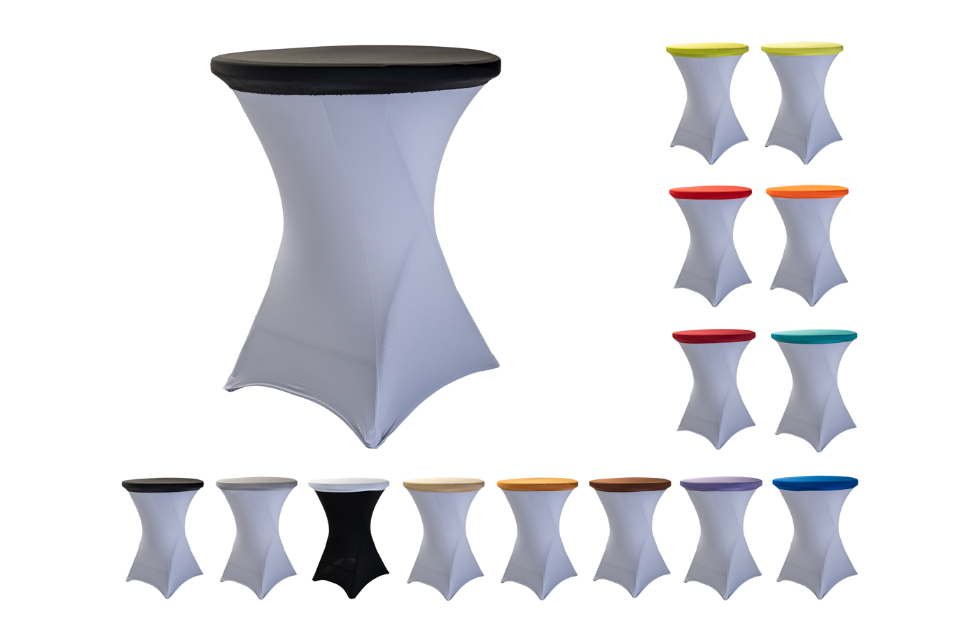 TENTino Elastická čepice na desku bistro stolu 80 cm VÍCE BAREV Barva: ČERNÁ