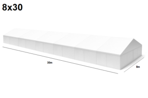 TENTino Velkokapacitní párty stan 8x30 m Stav stanu: NOVÝ