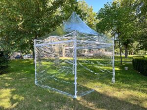 Nůžkový párty stan 3x3 m TENTino BH TRANSPARENT EXTRA HIGH ROOF