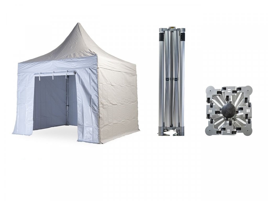 Nůžkový párty stan 3x3 m TENTino BH EXTREME PVC EXTRA HIGH ROOF Barva opláštění: 19A - TRANSPARENT