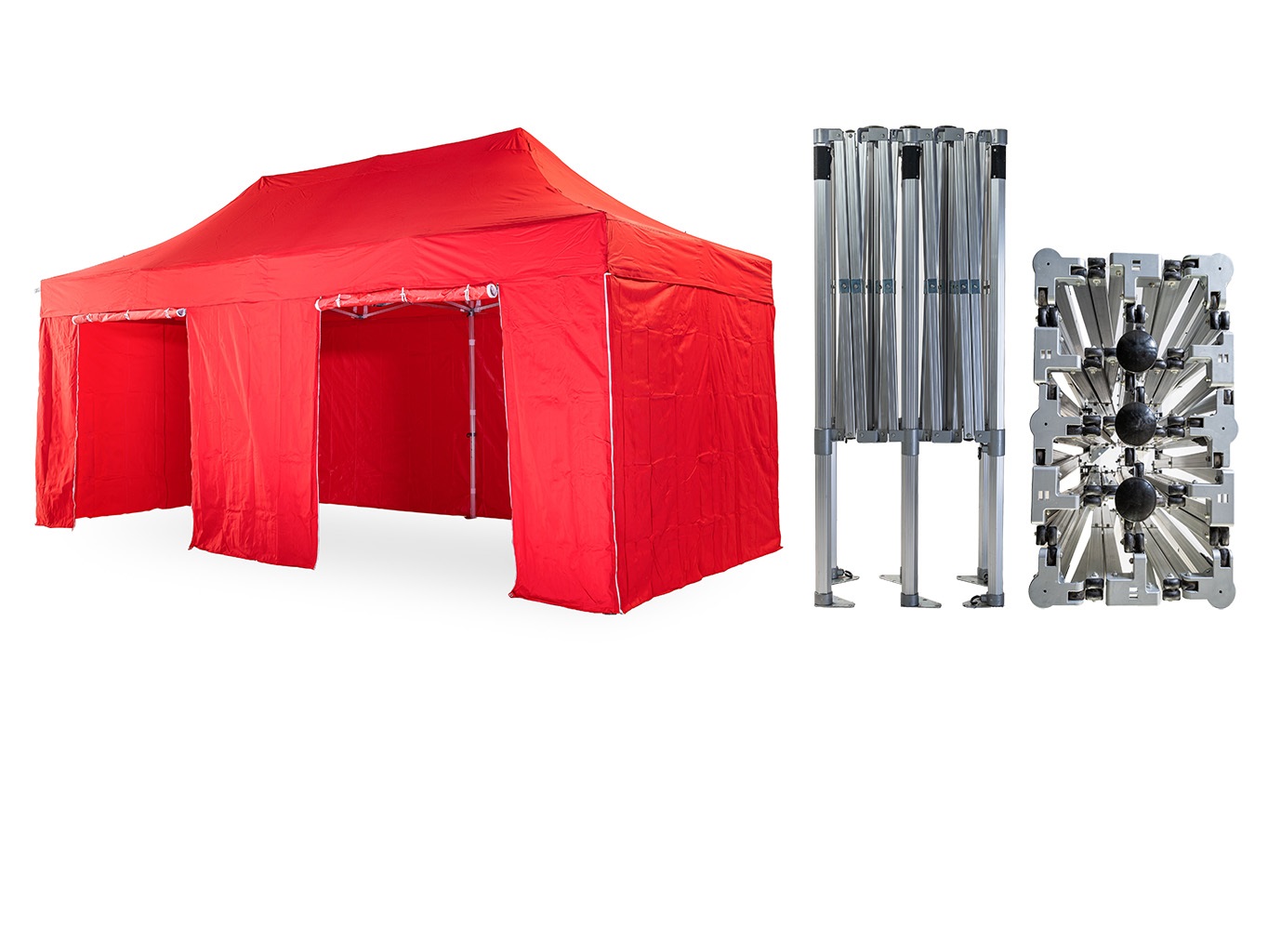 Nůžkový párty stan 4x6 m /6 noh TENTino BIG HEXAGON Barva opláštění: 17A - ANTRACIT
