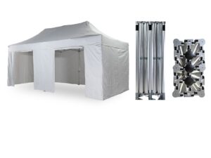 Nůžkový párty stan 4x8 m TENTino BIG HEXAGON EXTREME Barva opláštění: 17A - ANTRACIT