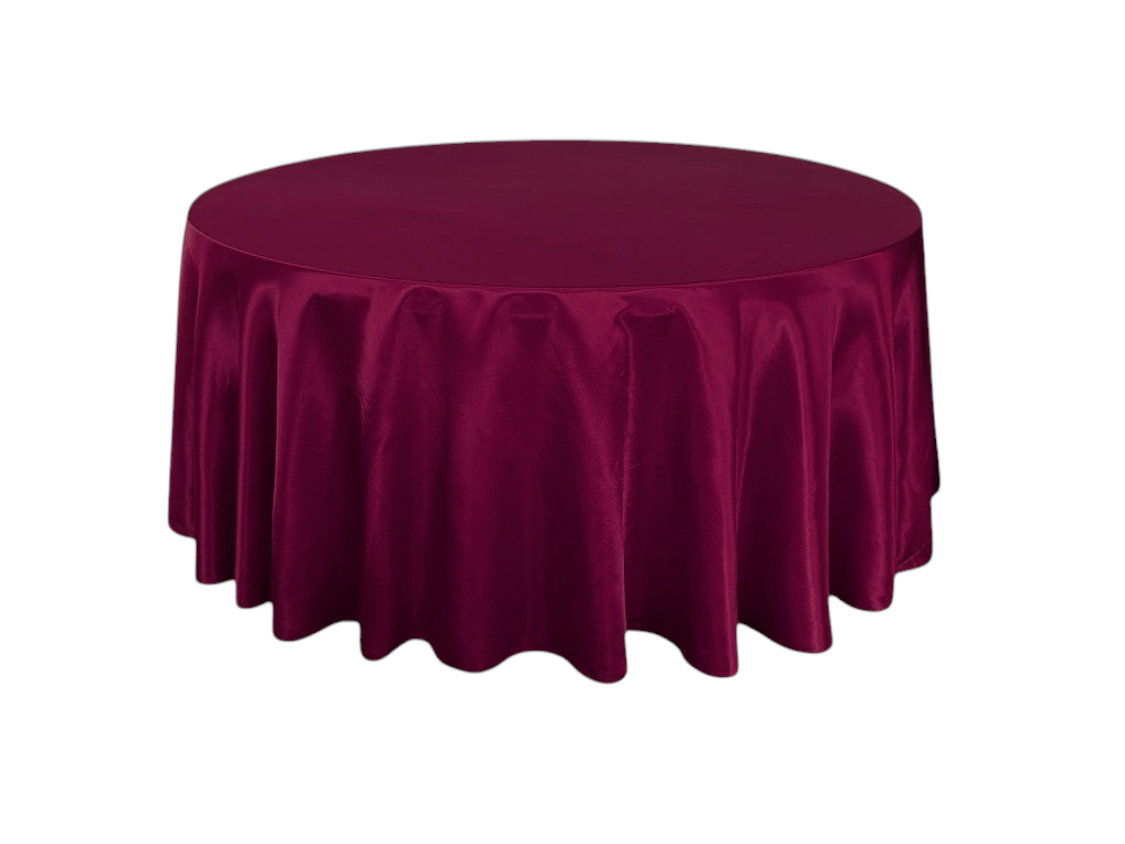 Saténový ubrus na kulaté stoly (průměr 274 cm) Barva ubrusu: BORDÓ