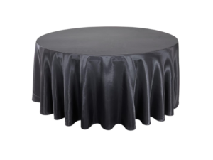 Saténový ubrus na kulaté stoly (průměr 274 cm) Barva ubrusu: ČERNÁ