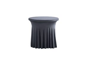 TENTino Elastický ubrus SKIRTING na kavárenský nízký stůl 80 cm VÍCE BAREV Barva ubrusu: TMAVĚ ŠEDÁ / ANTRACIT