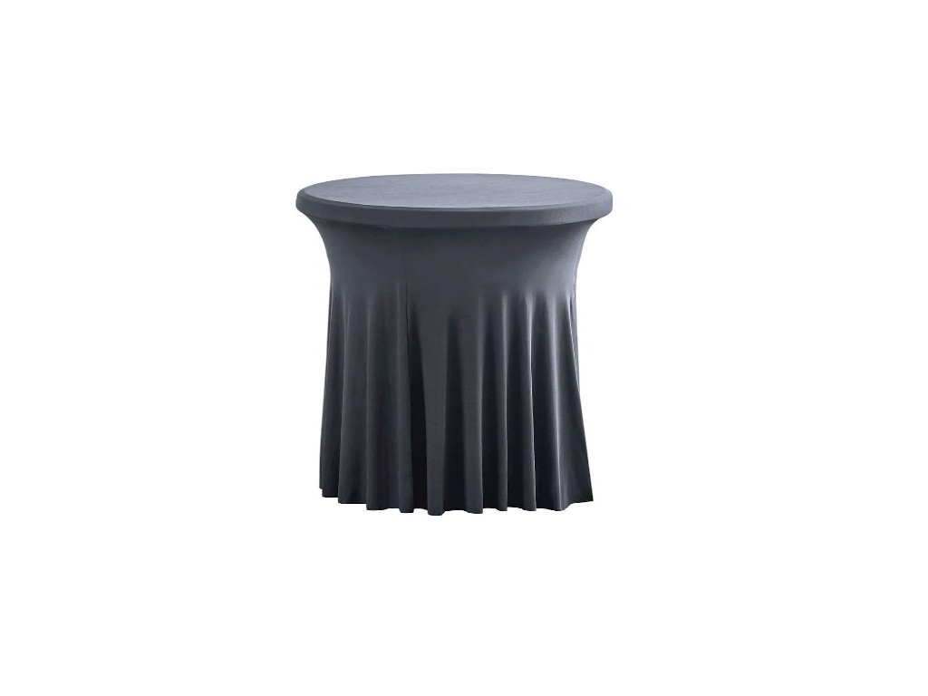 TENTino Elastický ubrus SKIRTING na kavárenský nízký stůl 80 cm VÍCE BAREV Barva ubrusu: TMAVĚ ŠEDÁ / ANTRACIT