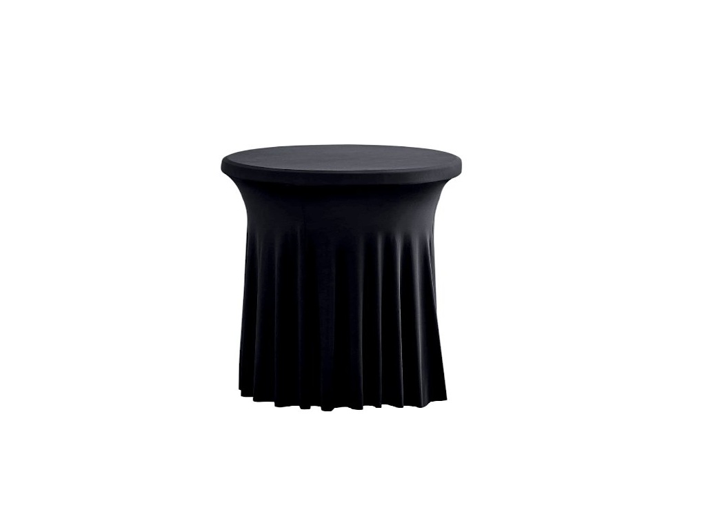 TENTino Elastický ubrus SKIRTING na kavárenský nízký stůl 80 cm VÍCE BAREV Barva ubrusu: ČERNÁ / BLACK