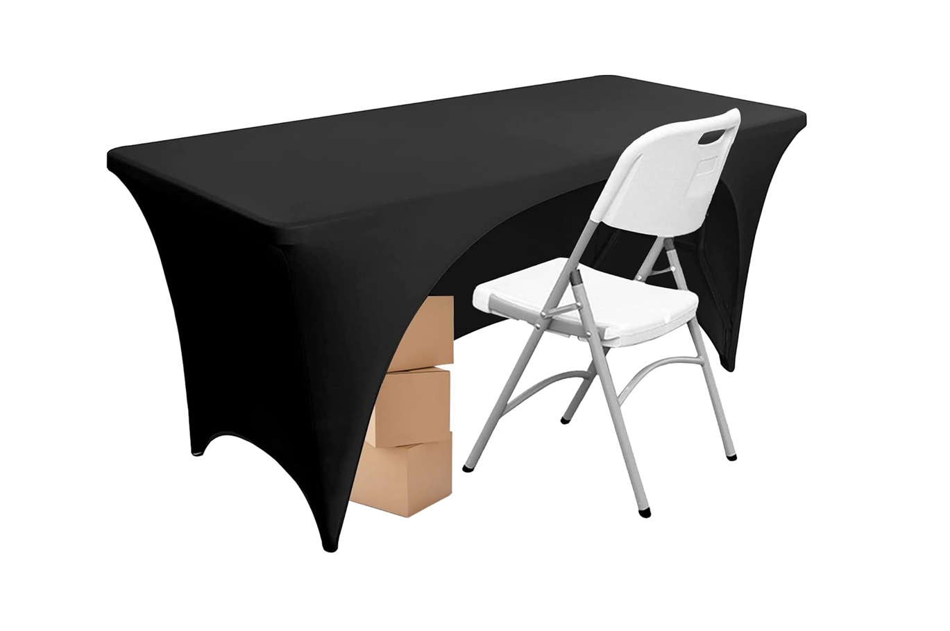 TENTino Elastický potah CATERING na skládací stůl 152x76 cm 1x VÝKROJ Barva ubrusu: ČERNÁ / BLACK