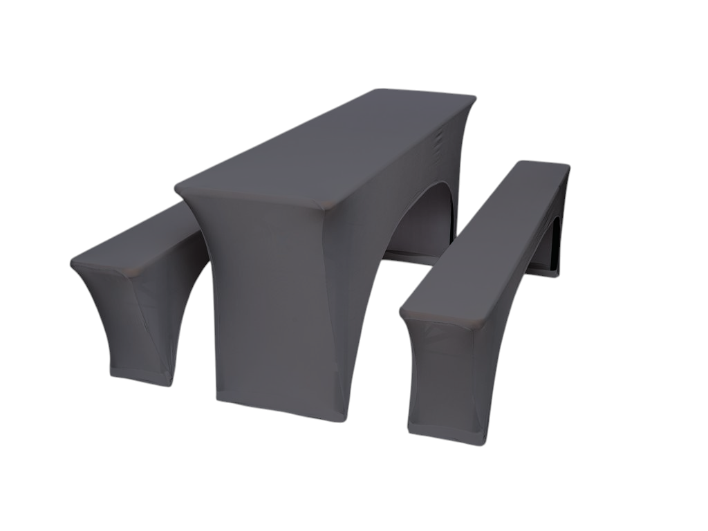 TENTino Elastický potah STANDARD na pivní set 220x50 - 220x70 cm Barva ubrusu: TMAVĚ ŠEDÁ / ANTRACIT