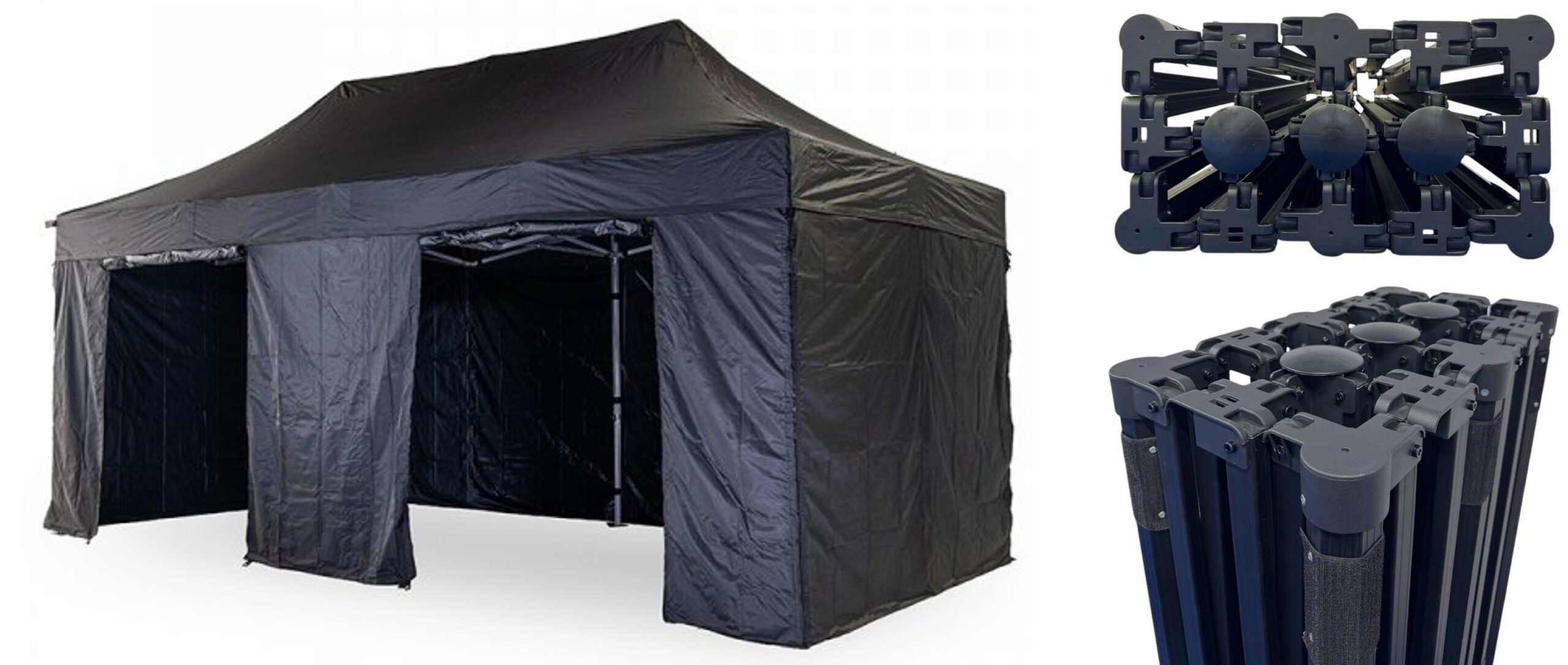 Nůžkový párty stan 3x6 m TENTino BH EXTREME ALL IN BLACK