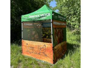 TENTino SET - Nůžkový párty stan 2x2 m s jednostranným potiskem Typ konstrukce: BIG HEXAGON