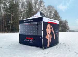 TENTino SET - Nůžkový párty stan 3x3 m s jednostranným potiskem Typ konstrukce: BIG HEXAGON