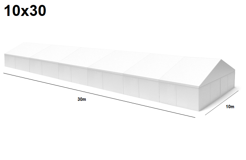 TENTino Velkokapacitní párty stan 10x30 m Varianta: NOVÝ BÍLÝ