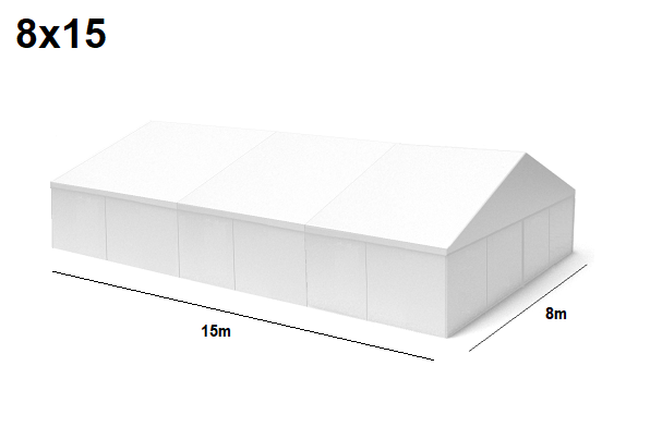 TENTino Velkokapacitní párty stan 8x15 m Varianta: NOVÝ BÍLÝ
