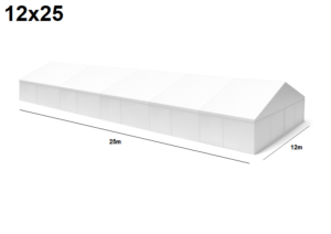 TENTino Velkokapacitní párty stan 12x25 m Varianta: BAZAROVÝ BÍLÝ