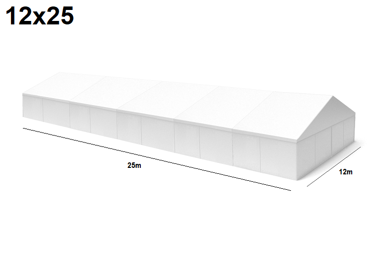 TENTino Velkokapacitní párty stan 12x25 m Varianta: NOVÝ BÍLÝ