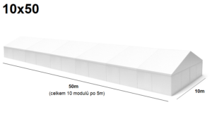 TENTino Velkokapacitní párty stan 10x50 m Varianta: NOVÝ BÍLÝ