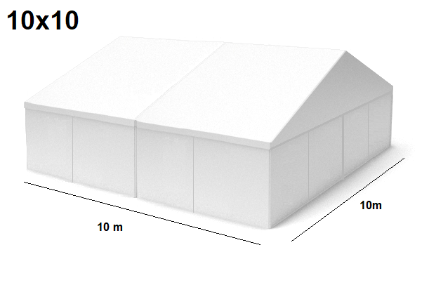 TENTino Velkokapacitní párty stan 10x10 m Varianta: NOVÝ TRANSPARENT