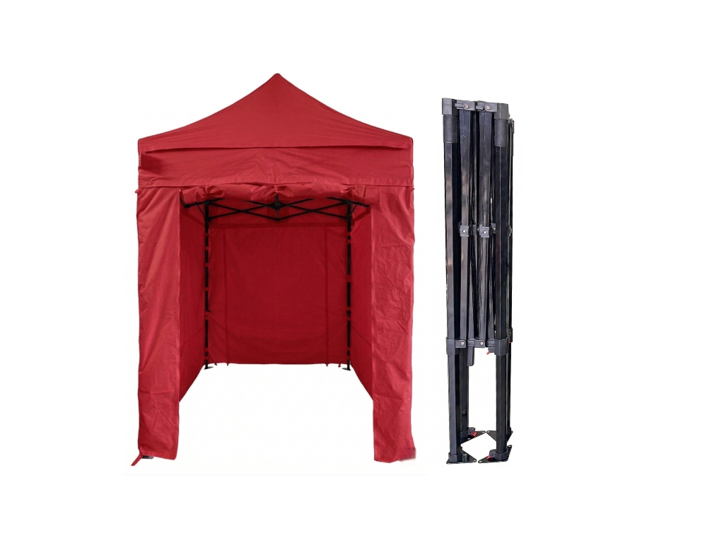 TENTino Nůžkový párty stan 2x2 m STEEL HEXAGON Barva opláštění (Zvolte variantu): 7A - ČERVENÁ