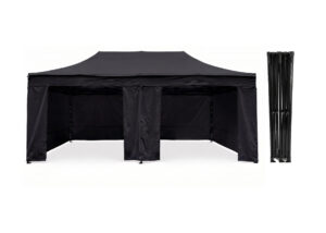 TENTino Nůžkový párty stan 4x8 m STEEL HEXAGON Barva opláštění (Zvolte variantu): 11A - ČERNÁ