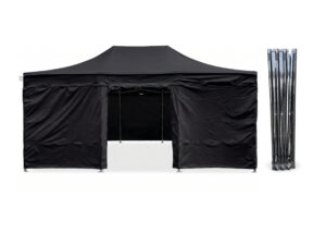 TENTino Nůžkový párty stan 4x6 m / 8 noh STEEL HEXAGON Barva opláštění (Zvolte variantu): 11A - ČERNÁ