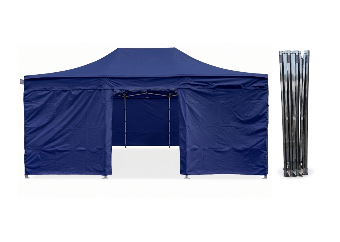 TENTino Nůžkový párty stan 4x6 m / 8 noh STEEL HEXAGON Barva opláštění (Zvolte variantu): 8A - MODRÁ