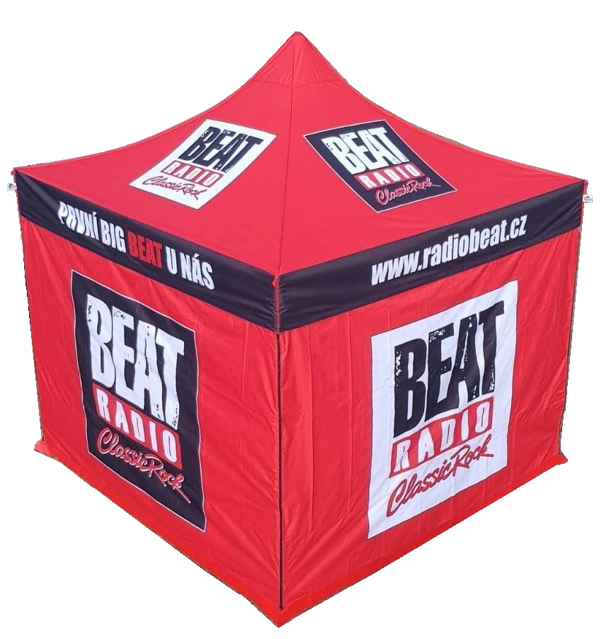 TENTino SET - Nůžkový párty stan 2x4 m s jednostranným potiskem Typ konstrukce: STEEL HEXAGON