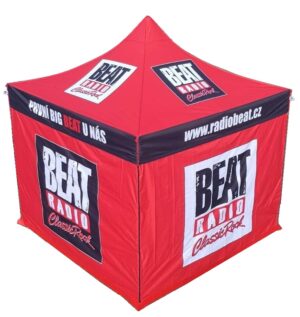 TENTino SET - Nůžkový párty stan 2x4 m s jednostranným potiskem Typ konstrukce: STEEL HEXAGON