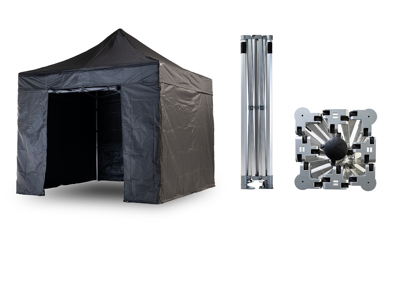 Nůžkový párty stan 4x4 m TENTino BIG HEXAGON EXTREME EXTRA HIGH ROOF Barva opláštění (Zvolte variantu): 5A - ŠEDÁ
