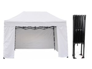TENTino Nůžkový párty stan 2x4 m STEEL HEXAGON Barva opláštění (Zvolte variantu): 3A - BÉŽOVÁ