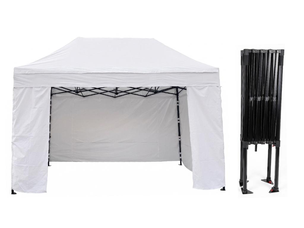 TENTino Nůžkový párty stan 2x4 m STEEL HEXAGON Barva opláštění (Zvolte variantu): 3A - BÉŽOVÁ