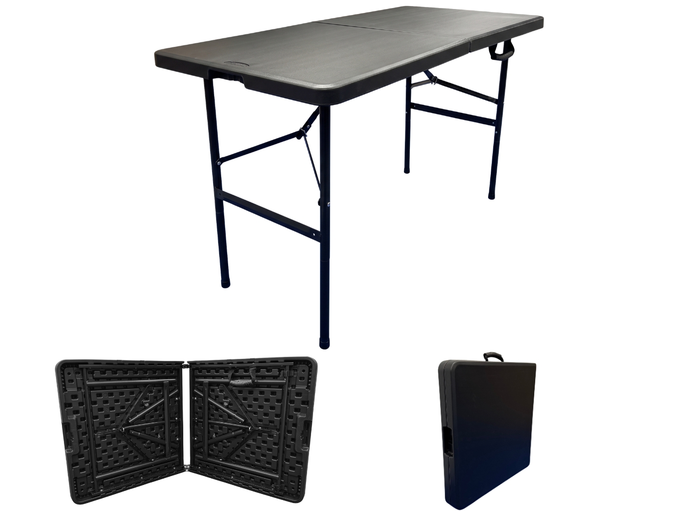 TENTino Skládací stůl 122x60 cm BLACK PŮLENÝ