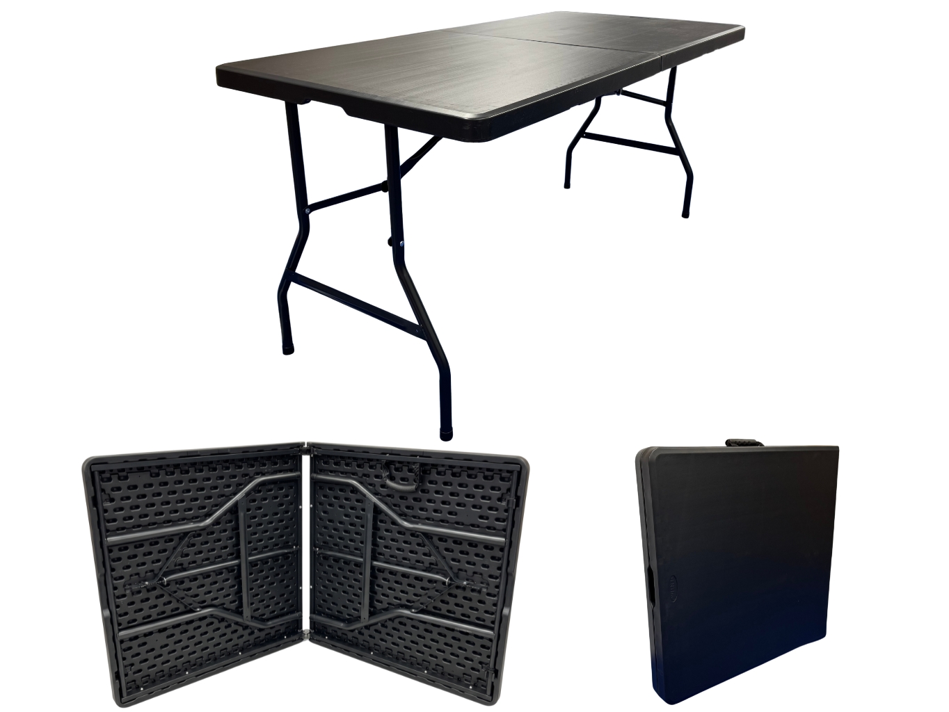 TENTino Skládací stůl 152x76 cm BLACK PŮLENÝ